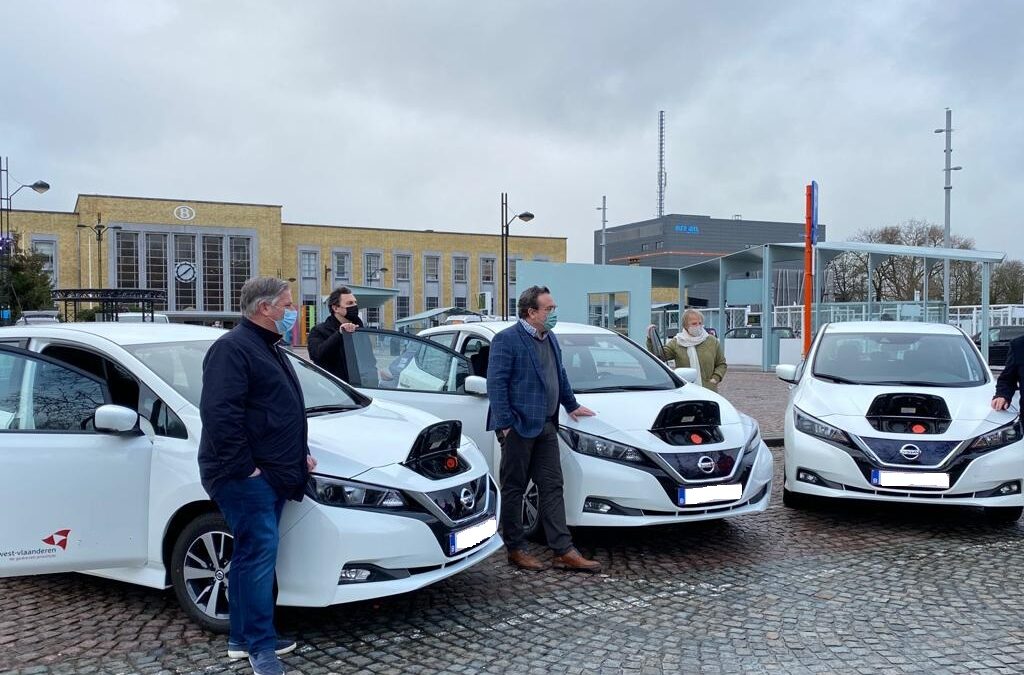 elektrische deelauto's station Brugge lokaal klimaatproject